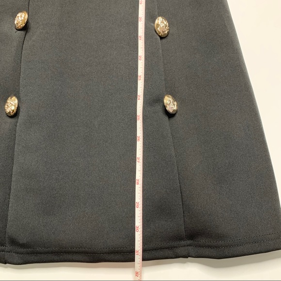 Black Double Silver Button Uniform Band Dress M - Picture 5 of 7